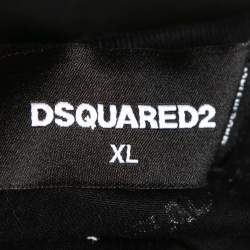 Pre Owned Dsquared2 Black Embroidered Cotton Short Sleeve T-Shirt XL