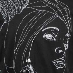 Pre Owned Dsquared2 Black Embroidered Cotton Short Sleeve T-Shirt XL