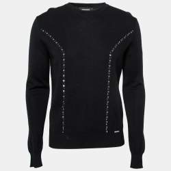 Dsquared2 Black Stud & Gem Embellished Wool Sweater M