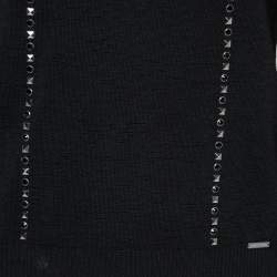 Dsquared2 Black Stud & Gem Embellished Wool Sweater M