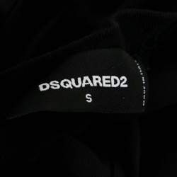 Dsquared2 Black Stretch Cotton Logo Embellished Short Sleeve T-Shirt S