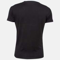 Dsquared2 Black Stretch Cotton Logo Embellished Short Sleeve T-Shirt S