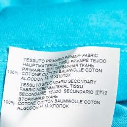 Pre Owned Dsquared2 Bright Blue Cotton Logo Print Crewneck T-Shirt L