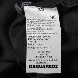 Dsquared2 Black Kiss Band Print Cotton T-Shirt XS