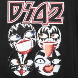 Dsquared2 Black Kiss Band Print Cotton T-Shirt XS