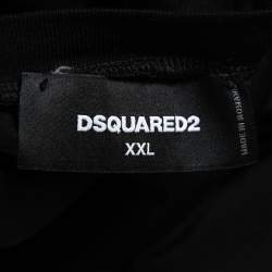 Dsquared2 Black Logo Appliqued Cotton Short Sleeve T-Shirt M