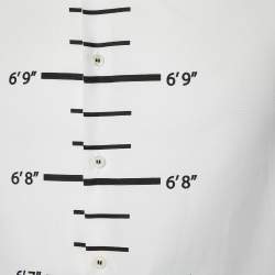 Dsquared2 White Height Chart Printed Cotton Button Front Shirt XXL