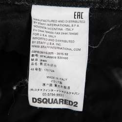 Pre Owned Dsquared2 Black Denim Distressed-Effect Skinny Slim Fit Jeans M Waist 34"