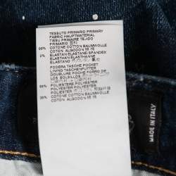 Pre Owned Dsquared2 Blue Distressed Denim Samurai Printed Jeans M Waist 33"