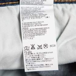 Pre Owned Dsquared2 Blue Distressed Denim Samurai Printed Jeans M Waist 33"