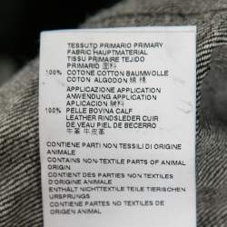 Pre Owned Dsquared2 Black Denim & Leather Biker Jacket L