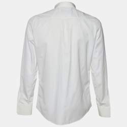 Dsquared2 White Cotton Button Front Tuxedo Shirt XL