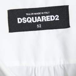 Dsquared2 White Cotton Button Front Tuxedo Shirt XL
