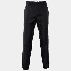 Dsquared2 Black Wool & Silk Straight Leg Pants XL