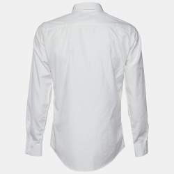 Dsquared2 White Skull Stars Texture Printed Cotton Button Front Shirt XL