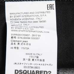 Dsquared2 Black Distressed Studded Denim Slim Fit Jeans M Waist 33"
