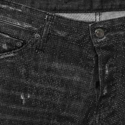 Dsquared2 Black Distressed Studded Denim Slim Fit Jeans M Waist 33"