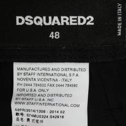 Dsquared2 Charcoal Grey Wool Pleated Bermuda Shorts M