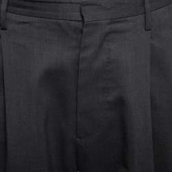 Dsquared2 Charcoal Grey Wool Pleated Bermuda Shorts M