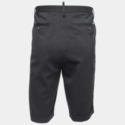 Dsquared2 Charcoal Grey Wool Pleated Bermuda Shorts M