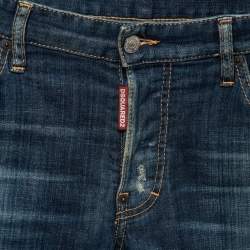 Pre Owned Dsquared2 Blue Distressed Denim Regular Fit Jeans M