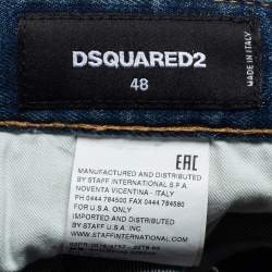Pre Owned Dsquared2 Blue Distressed Denim Regular Fit Jeans M