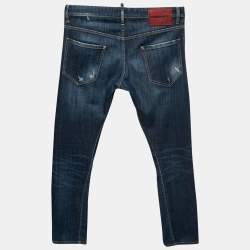 Pre Owned Dsquared2 Blue Distressed Denim Regular Fit Jeans M