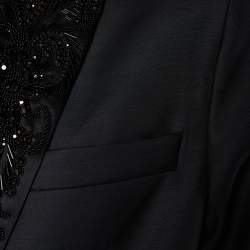 Dsquared2 Black Wool & Silk Embellished Lapel Detail Tuxedo Jacket XL