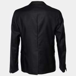 Dsquared2 Black Wool & Silk Embellished Lapel Detail Tuxedo Jacket XL