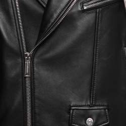 Dsquared2 Black Leather Quilted Biker Jacket XL