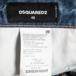 DSquared2 Blue Distressed Paint Splattered Denim Shorts M Waist 33"