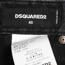 DSquared2 Black Distressed Faded Denim Bermuda Shorts M Waist 31"
