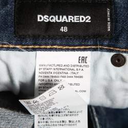 DSquared2 Blue Distressed Paint Splattered Denim Shorts M Waist 33"