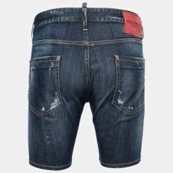 DSquared2 Blue Distressed Paint Splattered Denim Shorts M Waist 33"