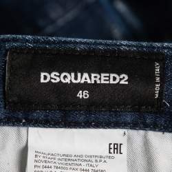 Dsquared2 Blue Distressed Paint Splattered Denim Biker Jeans S Waist 32"