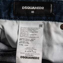 Dsquared2 Blue Distressed Paint Splattered Denim Biker Jeans S Waist 32"
