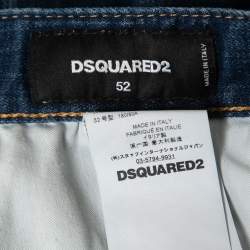Dsquared2 Blue Faded Effect Denim Splattered Shorts XL Waist 34"