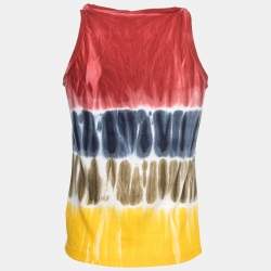 Dsquared2 Multicolor Tye-Dye Print Cotton Sleeveless T-Shirt L