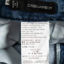 Pre Owned Dsquared2 Blue Faded Distressed Denim Jeans M Waist 34"