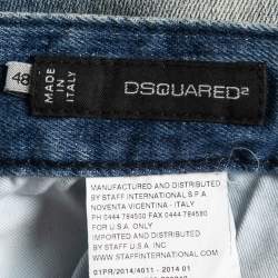 Pre Owned Dsquared2 Blue Faded Distressed Denim Jeans M Waist 34"