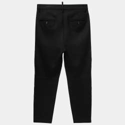 Dsquared2 Black Wool Quilted Knee Trousers XS