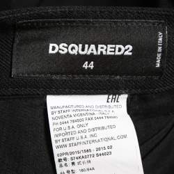 Dsquared2 Black Wool Quilted Knee Trousers XS