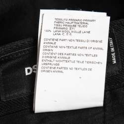 Dsquared2 Black Wool Quilted Knee Trousers XS