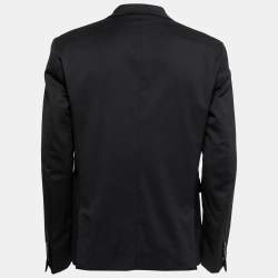 Dsquared2 Black Wool Zipper Detail Blazer XL