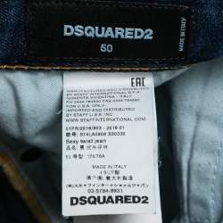 Dsquared2 Blue Distressed Denim Skinny Jeans L Waist 34"