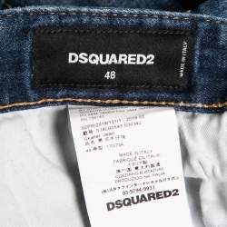 Dsquared2 Blue Distressed Denim Skater Jeans M Waist 32"