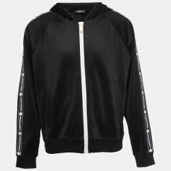 Dsquared2 Black Jersey Side Stripe Detail Zip-Up Jacket XL