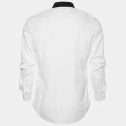 Pre Owned Dsquared2 Monochrome Cotton Paneled Gathered Sleeve Detail Shirt XL