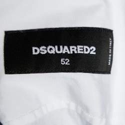 Pre Owned Dsquared2 Monochrome Cotton Paneled Gathered Sleeve Detail Shirt XL