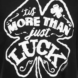 Dsquared2 Black Luck Print Cotton Cigarette Fit T-Shirt L